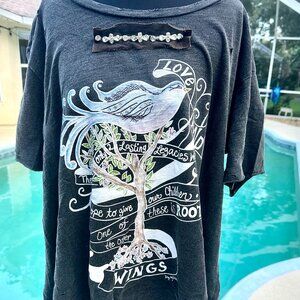 Roots & Wings Unique Embellished Graphic Tee